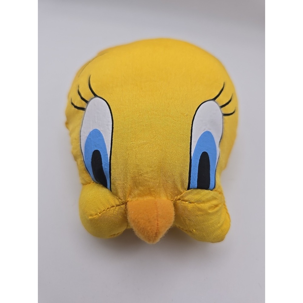 Tweety Bird Face Nylon Bean Bag Plush Warner Bros Looney Tunes 1997 4 Inch